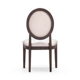 TOV Mila Dark Brown and Beige Performance Fabric Dining Chair - Set of 2