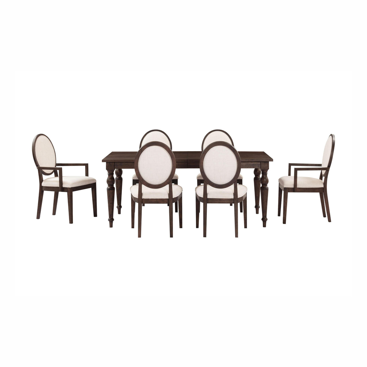 TOV Mila Dark Brown and Beige Performance Fabric Dining Chair - Set of 2