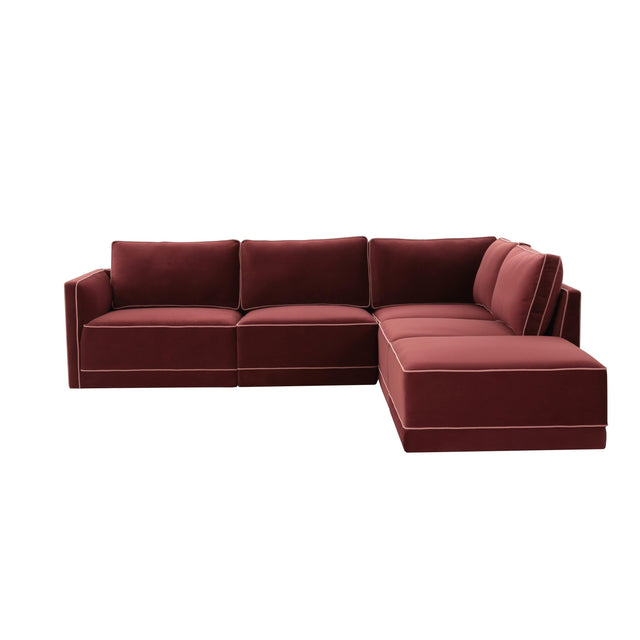 TOV Willow 5-Piece Performance Velvet Modular Right Facing Sectional