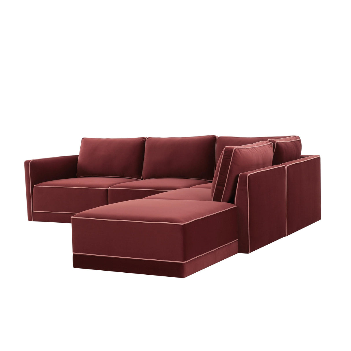 TOV Willow 5-Piece Performance Velvet Modular Right Facing Sectional