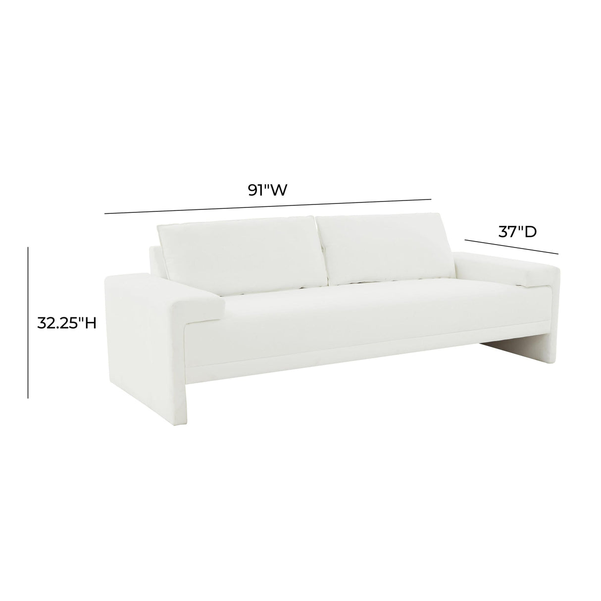 TOV Maeve 91" Contract-Grade Fabric Sofa