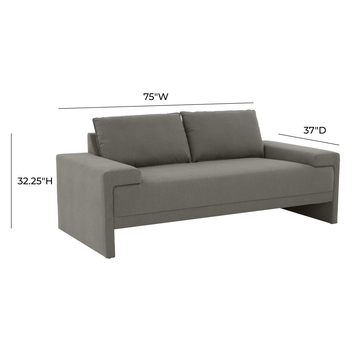 TOV Maeve 75" Contract-Grade Fabric Loveseat