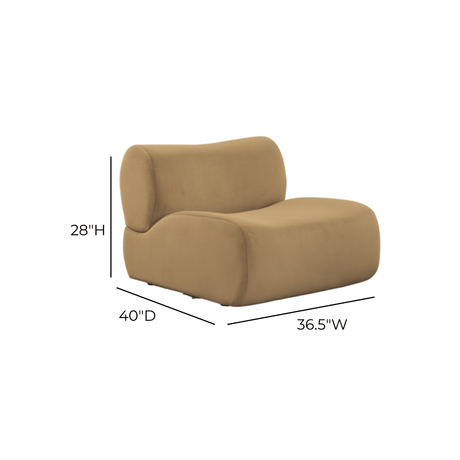 TOV Zenith Latte Brown Performance Velvet Armless Chair