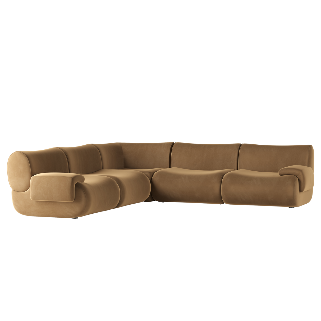 TOV Zenith 5-Piece Latte Brown Performance Velvet Modular L-Sectional