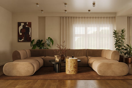 TOV Zenith 8-Piece Latte Brown Performance Velvet Modular U-Sectional