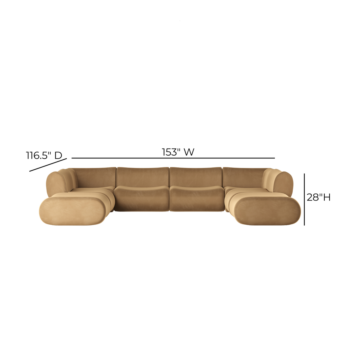 TOV Zenith 8-Piece Latte Brown Performance Velvet Modular U-Sectional