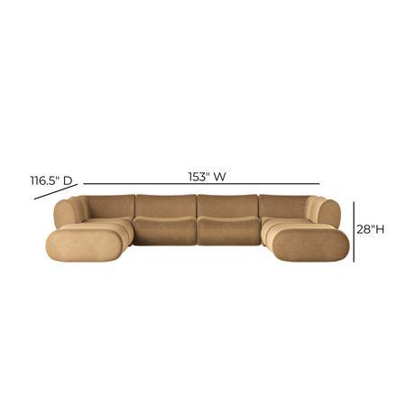 TOV Zenith 8-Piece Latte Brown Performance Velvet Modular U-Sectional