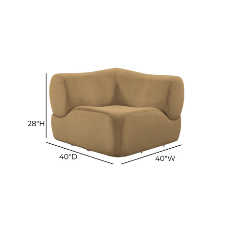 TOV Zenith Latte Brown Performance Velvet Corner Wedge