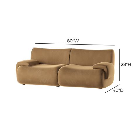 TOV Zenith 80" Latte Brown Performance Velvet Modular Loveseat