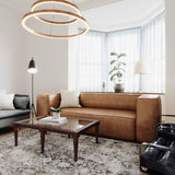 TOV Aurora 90" Brown Leather Sofa