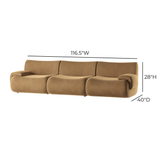 TOV Zenith 116.5" Latte Brown Performance Velvet Modular Sofa