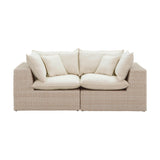 TOV Cali 80" Natural Wicker Outdoor Modular Loveseat