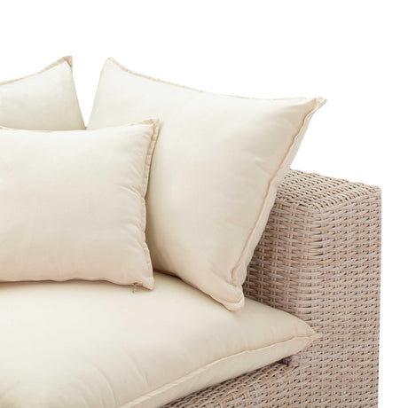 TOV Cali 80" Natural Wicker Outdoor Modular Loveseat