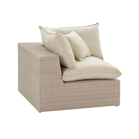 TOV Cali Natural Wicker Outdoor Corner Chair