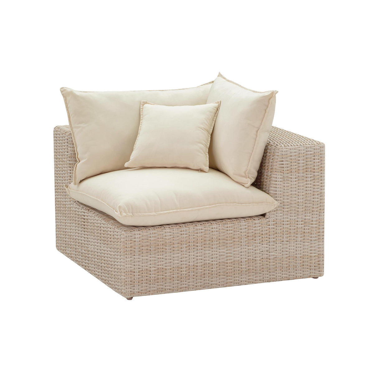 TOV Cali Natural Wicker Outdoor Corner Chair