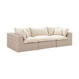 TOV Cali 120" Natural Wicker Outdoor Modular Sofa