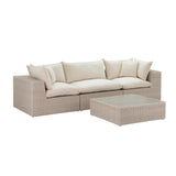TOV Cali 120" Natural Wicker Outdoor Modular Sofa