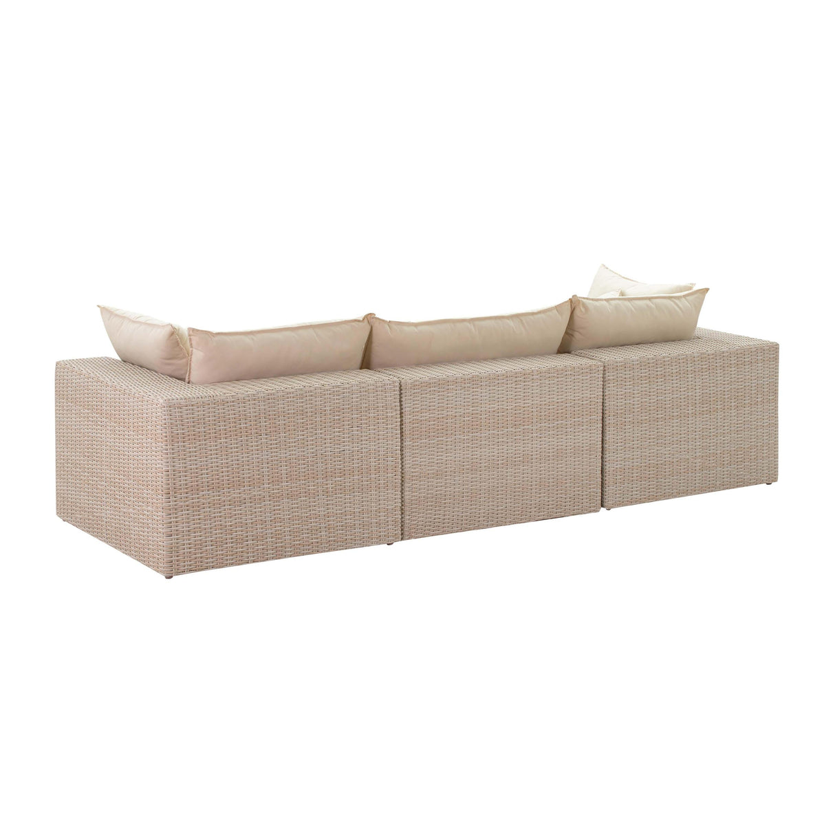 TOV Cali 120" Natural Wicker Outdoor Modular Sofa