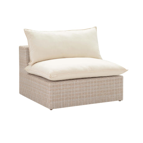 TOV Cali Natural Wicker Outdoor Armless Chair