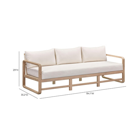 TOV Palata 84" Cream Performance Fabric Outdoor Sofa