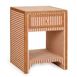 TOV Kora 18" Cotton Jute 1-Drawer Conrtact-Grade Nightstand