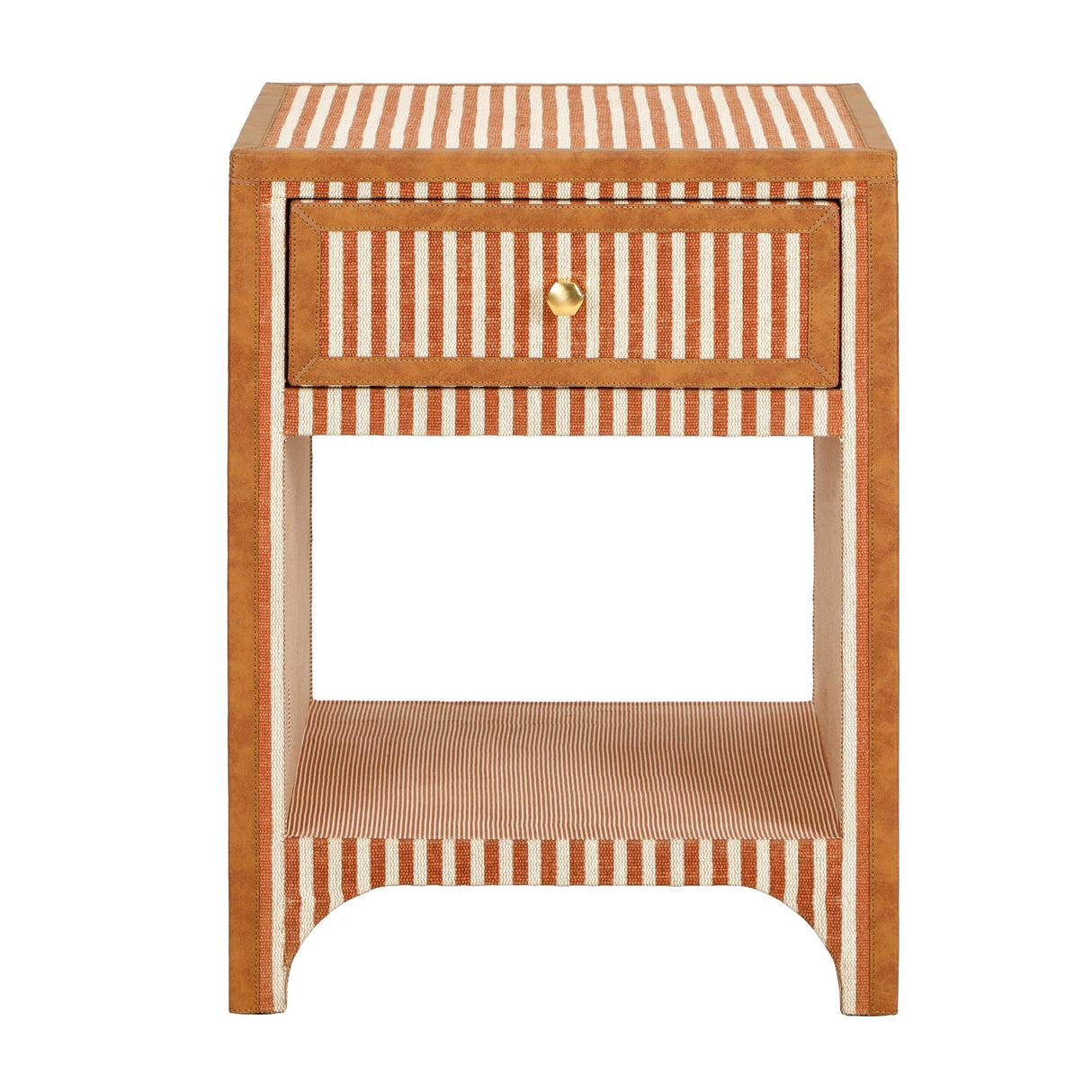 TOV Kora 18" Cotton Jute 1-Drawer Conrtact-Grade Nightstand