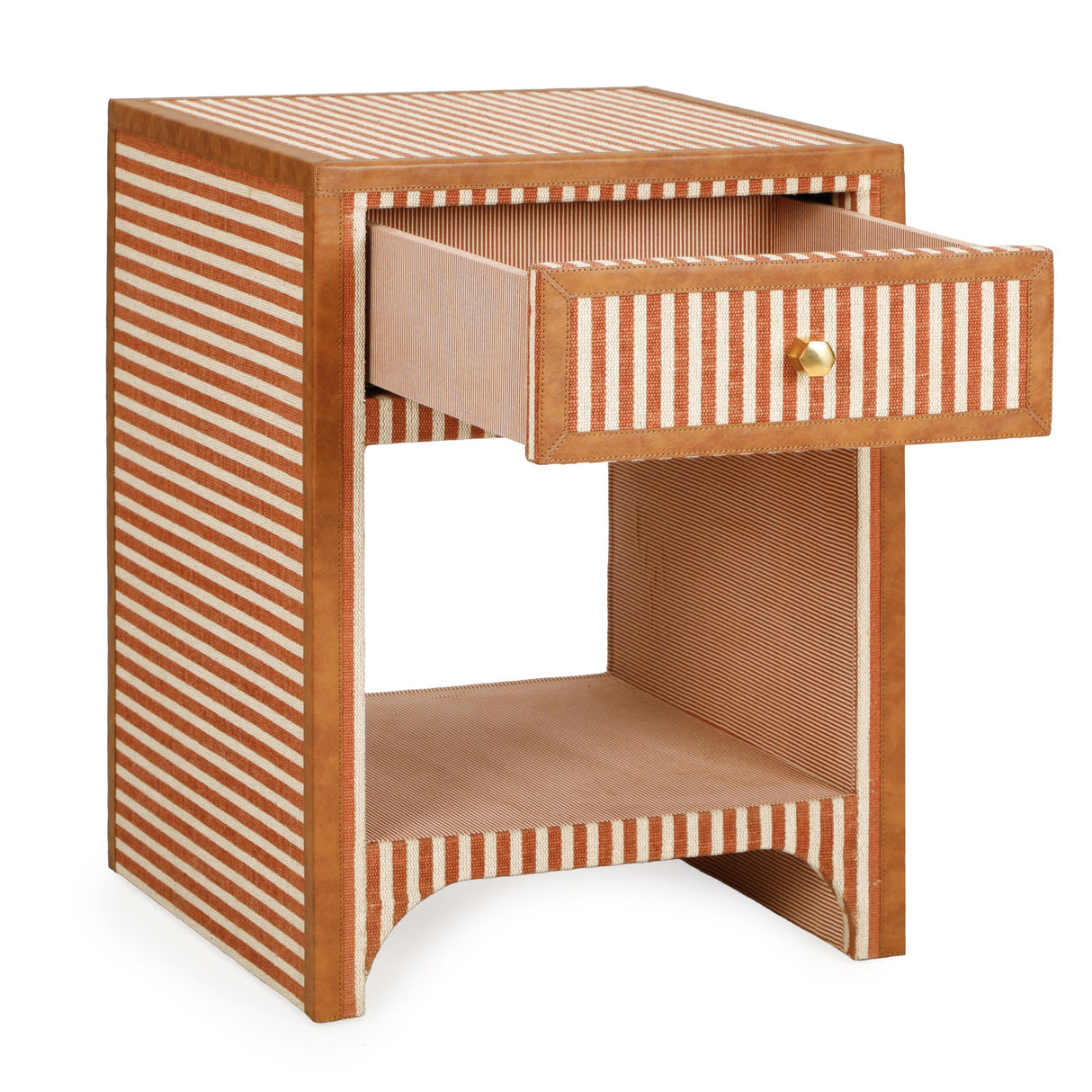 TOV Kora 18" Cotton Jute 1-Drawer Conrtact-Grade Nightstand