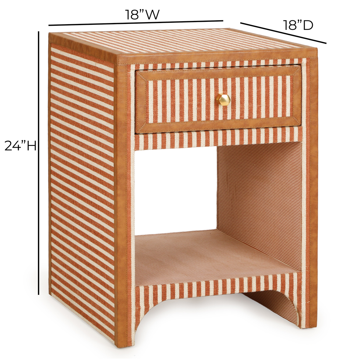 TOV Kora 18" Cotton Jute 1-Drawer Conrtact-Grade Nightstand