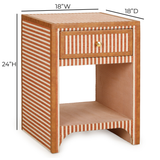 TOV Kora 18" Cotton Jute 1-Drawer Conrtact-Grade Nightstand