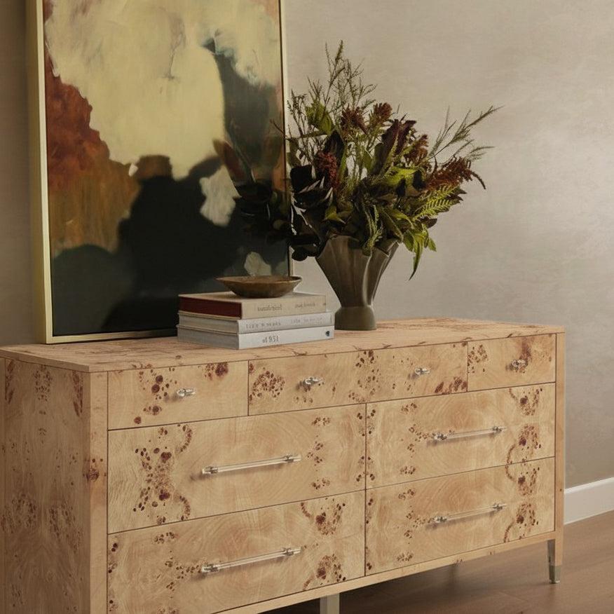 TOV Brandyss 62" Burl 7-Drawer Dresser