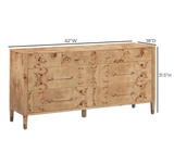 TOV Brandyss 62" Burl 7-Drawer Dresser