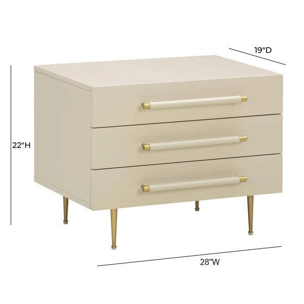 TOV Trident 28" 3-Drawer Nightstand