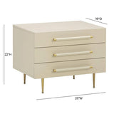 TOV Trident 28" 3-Drawer Nightstand