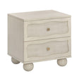 TOV Grappa 22" Wood &amp; Raffia Wavy 2-Drawer Nightstand