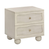 TOV Grappa 22" Wood &amp; Raffia Wavy 2-Drawer Nightstand