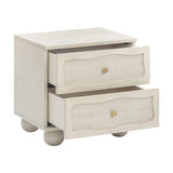 TOV Grappa 22" Wood &amp; Raffia Wavy 2-Drawer Nightstand