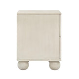 TOV Grappa 22" Wood &amp; Raffia Wavy 2-Drawer Nightstand