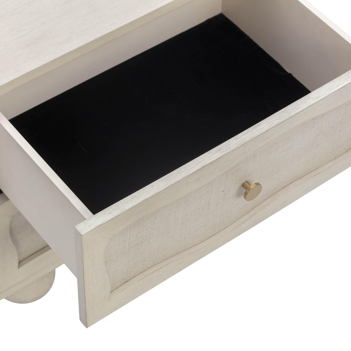TOV Grappa 22" Wood &amp; Raffia Wavy 2-Drawer Nightstand