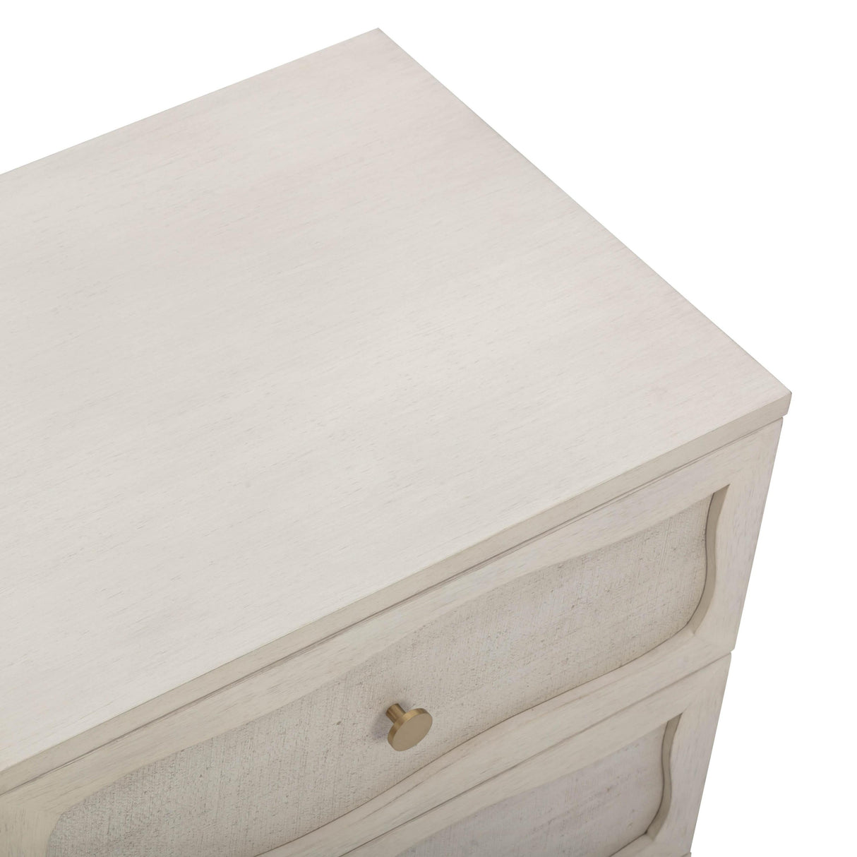 TOV Grappa 22" Wood &amp; Raffia Wavy 2-Drawer Nightstand