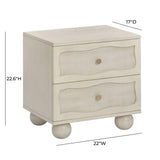 TOV Grappa 22" Wood &amp; Raffia Wavy 2-Drawer Nightstand