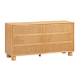 TOV Miles 62" Natural Wood 6-Drawer Dresser