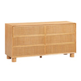 TOV Miles 62" Natural Wood 6-Drawer Dresser