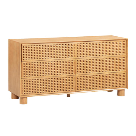 TOV Miles 62" Natural Wood 6-Drawer Dresser