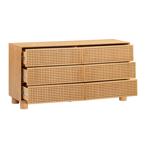 TOV Miles 62" Natural Wood 6-Drawer Dresser