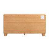 TOV Miles 62" Natural Wood 6-Drawer Dresser