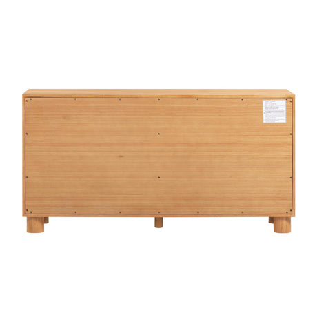 TOV Miles 62" Natural Wood 6-Drawer Dresser