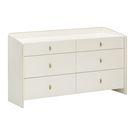 TOV Collins 56" Cream 6-Drawer Dresser