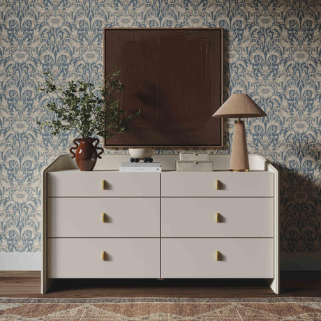 TOV Collins 56" Cream 6-Drawer Dresser