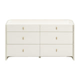 TOV Collins 56" Cream 6-Drawer Dresser