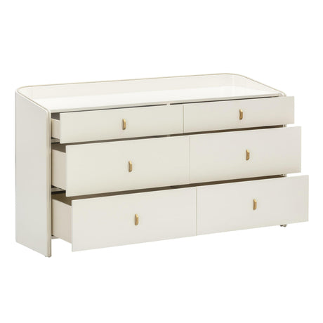 TOV Collins 56" Cream 6-Drawer Dresser